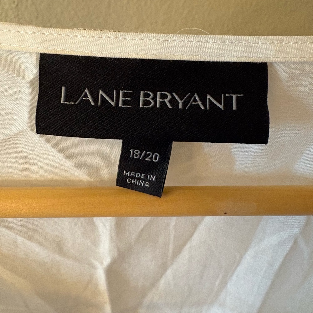 Lane Bryant White Peasant Blouse Plus Size 18 20 Lace Cotton Boho Cottagecore - Picture 3 of 5
